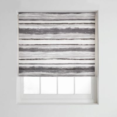 Collection Wash Stripe Daylight Roller Blind - 6ft - Grey.